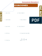 Complemento de Ecuaciones para Quinto Grado de Primaria