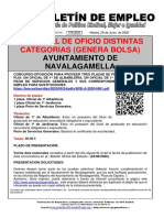 106-20 Boletin Informativo Empleo Personal de Oficios Diversas Categorias. Ayuntamiento de Navalagamella 26-06-2020