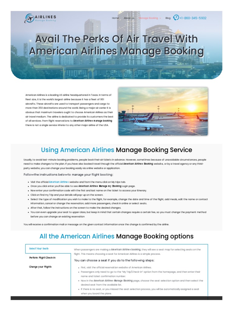 American Airlines Manage Booking Manage Seats Easily | PDF | Business