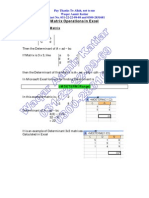 Determinant of A Matrix in Excel