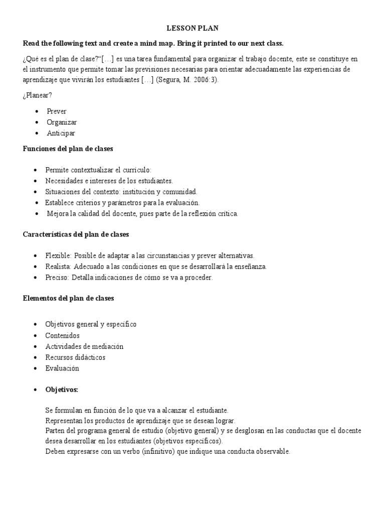 Plan de Clase: Estructura y Funciones | PDF | Evaluación | Aprendizaje