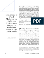 The Effects of Food Marketing On Children's Preferences: Testing The Moderating Roles of Age and Gender