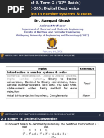 Introduction To Number Systems & Codes: Dr. Sampad Ghosh