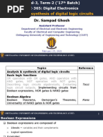 Analysis & Synthesis of Digital Logic Circuits: Dr. Sampad Ghosh