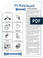 World Records Superlatives Icebreakers Reading Comprehension Exercises - 2316