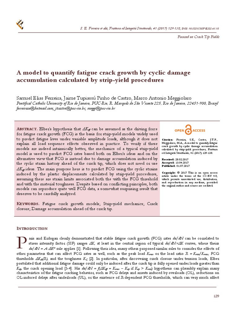 A Model To Quantify Fatigue Crack Growth | PDF | Fracture Mechanics ...