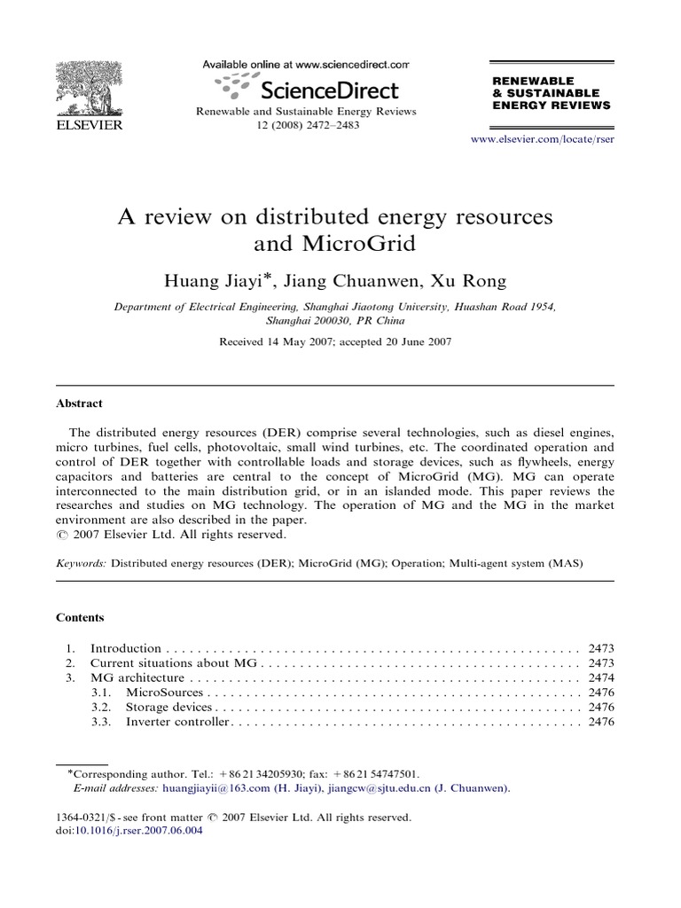 MicroGrid Technology and DER Review | PDF | Power Inverter ...