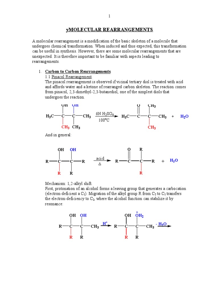 Molecular Rearrangements Overview | PDF | Amine | Ester