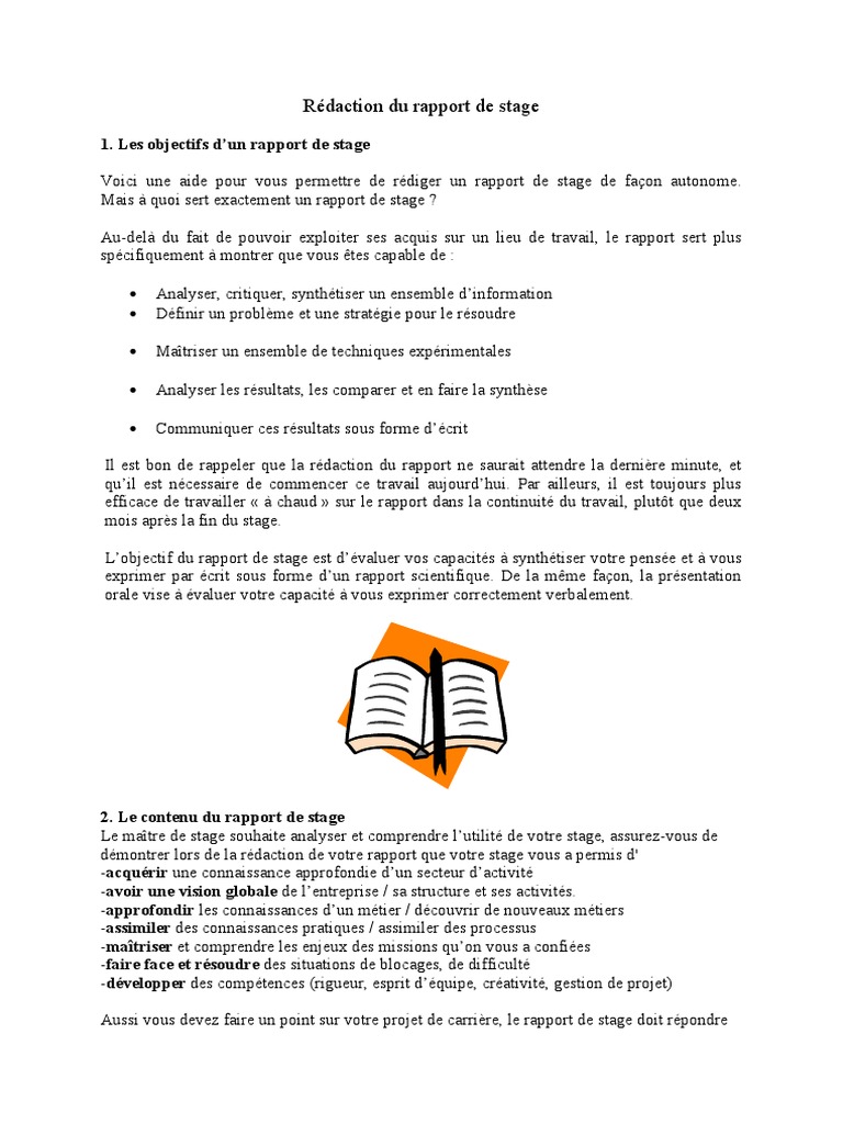 Comment Presenter Un Bilan D activites De Facon Originale Avec Schémas 04-09-08le Contenu Du Rapport de Stage 2 | PDF | Sociétés | Connaissances