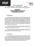Proyecto Fortalecimiento Lesctura, Escritura y Textos.