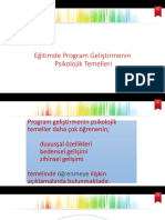 Program Geliştirmenin Psikolojik Temelleri