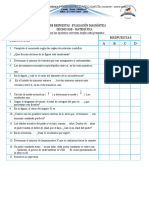 Evaluación diagnóstica de matemática para décimo EGB en escuela de Santa Elena