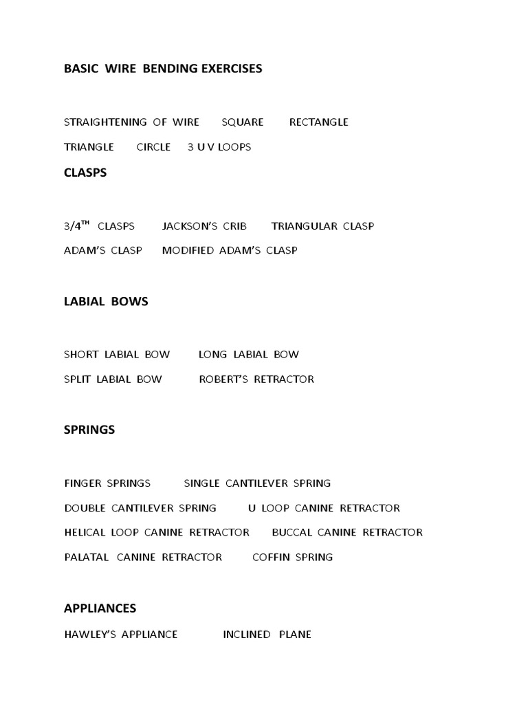 Basic Wire Bending Exercises | PDF