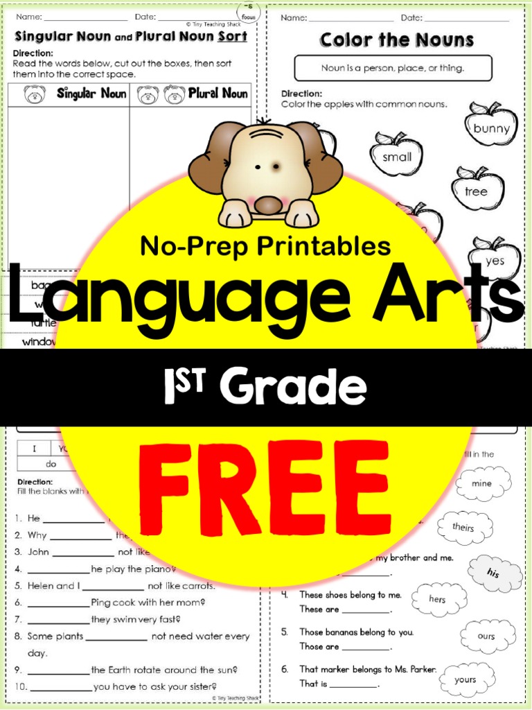 Language Arts: 1 Grade | PDF | Copyright | Grammatical Number