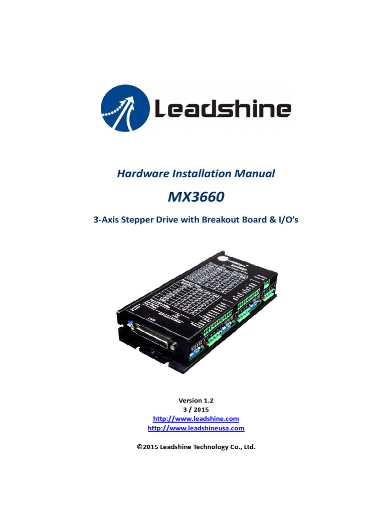 Hardware Installation Manual 3Axis Stepper Drive With Breakout Board