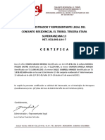 Certificado residencia familia conjunto Trebol Mosquera