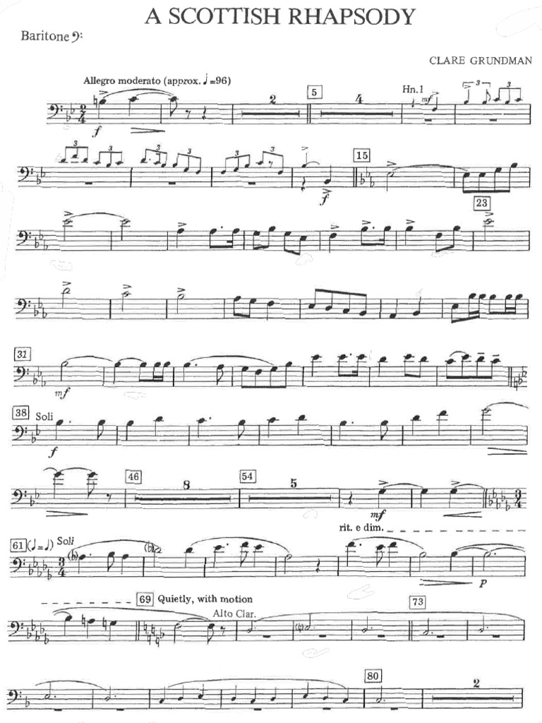 吹奏楽 楽譜NORWEGIAN RHAPSODY(CLARE GRUNDMAN) Grundman, Clare - A Scottish Rhapsody | PDF