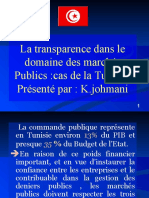 La Transparence Dans Le Domaine Des Marchés Publics:cas de La Tunisie. Présenté Par: K.johmani