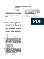 Prueba diagnóstica quinto secundaria faz 2021 números y operaciones