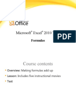 Microsoft Excel 2010 Training: Formulas