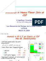 Anomalies in Heavy Flavor Jets at CDF: G.Apollinari-Fermilab