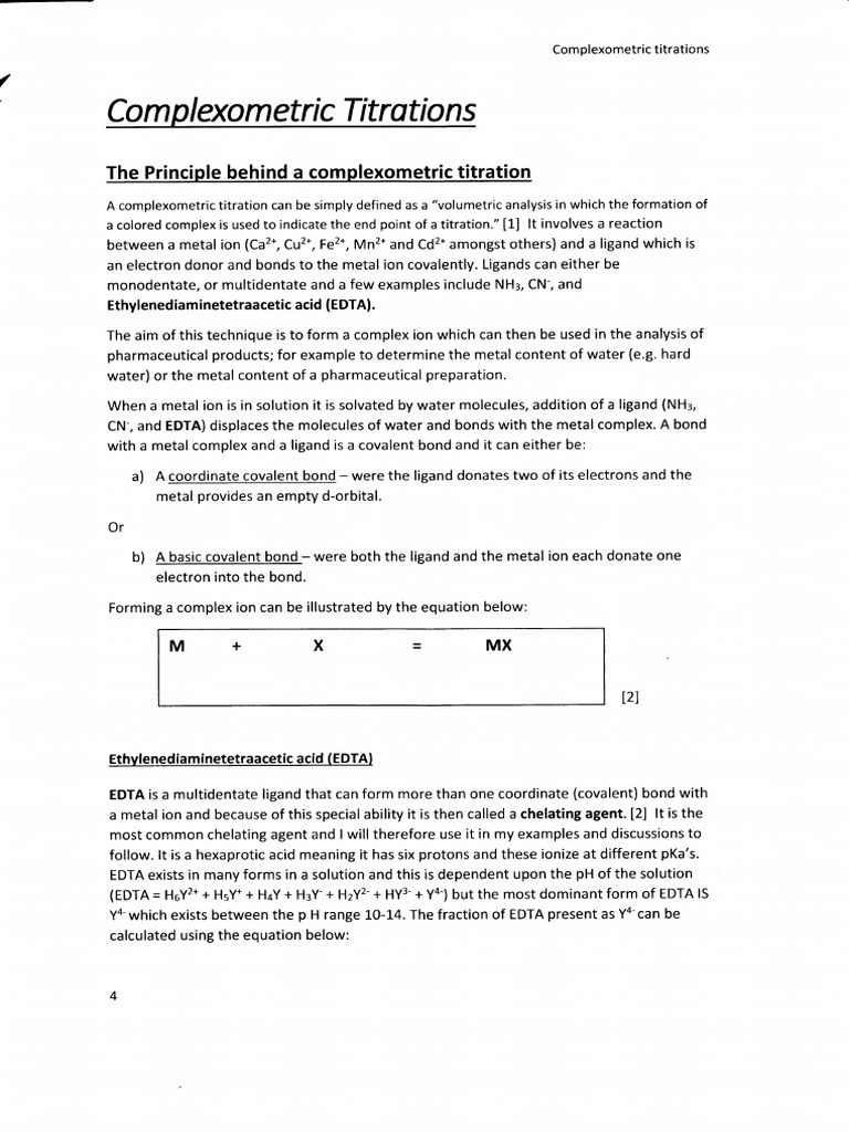 Complexometric Titration Guide | PDF | Analytical Chemistry ...
