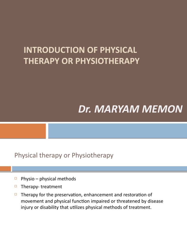 Introduction to Physical Therapy | PDF | Physical Therapy | Clinical ...