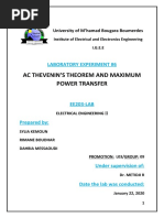 Ac Thevenin'S Theorem and Maximum Power Transfer: Laboratory Experiment #6