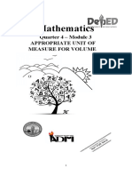 Mathematics: Quarter 4 - Module 3 Appropriate Unit of Measure For Volume