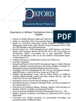 Oxford Center Resumé in Document Translations