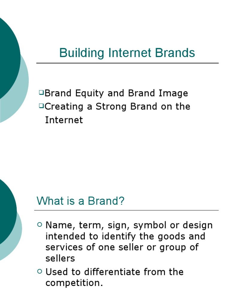 Building Brands Brand Equity and Brand Image Creating A