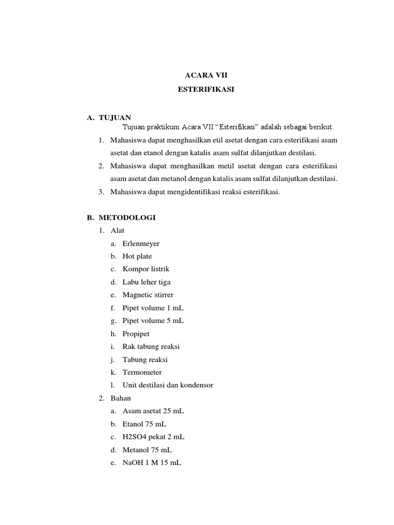 Hasil hidrolisis dari metil asetat adalah