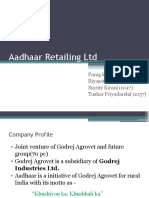 Aadhaar Retailing LTD: Parag Kale (11031) Riyasat Ali (11039) Smrity Kiran (11047) Tushar Priyadarshi (11057)