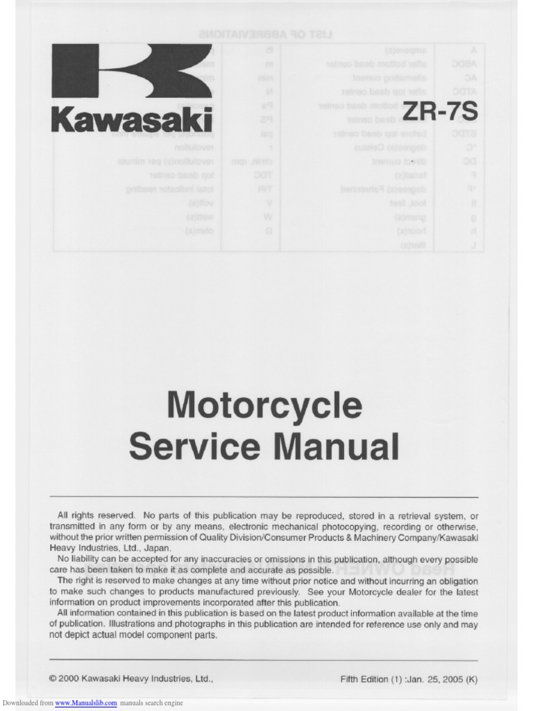 Kaylasaki: Motorcycle Service Manual | PDF | Exhaust Gas | Machines