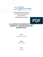 El Contrato de Depósito y Los Derecho y Obligaciones Del Depositante.