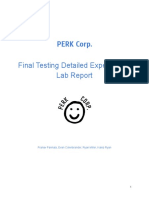 Final Testing Detailed Experiments Lab Report: PERK Corp