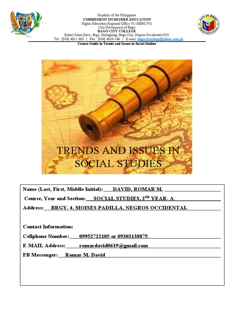 Course Guide in Trends and Issues in Social Studies | PDF | Learning ...