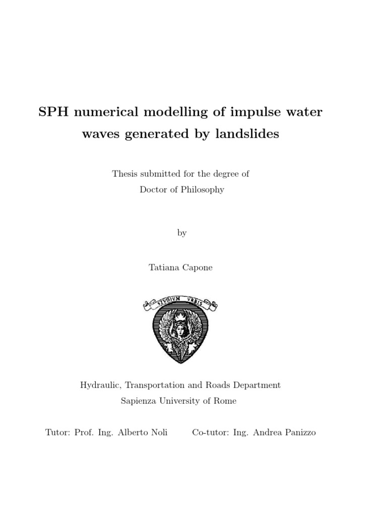 SPH Numerical Modelling of Impulse Water Waves Generated by Landslides ...