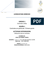 Licenciatura Derecho: Contratos en Particular. Primera Parte