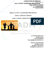 Módulo 4. Actos Y Sociedades Mercantiles Unidad 2. Derecho Familiar Sesión 2. Bases Y Derecho Familiar