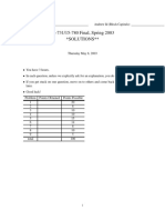 16-731/15-780 Final, Spring 2003 Solutions