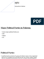 Topic: Major Political Parties in Pakistan