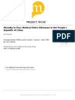 Moraly in Flux Medical Ethics Dilemmas in The People's Republic of China
