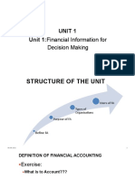 Unit 1 Unit 1:financial Information For: Decision Making