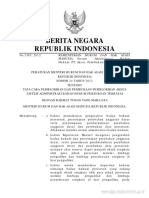 Permen Kemenkumham No. 24 Tahun 2012 Pemblokiran Dan Pembukaan Akses SABH