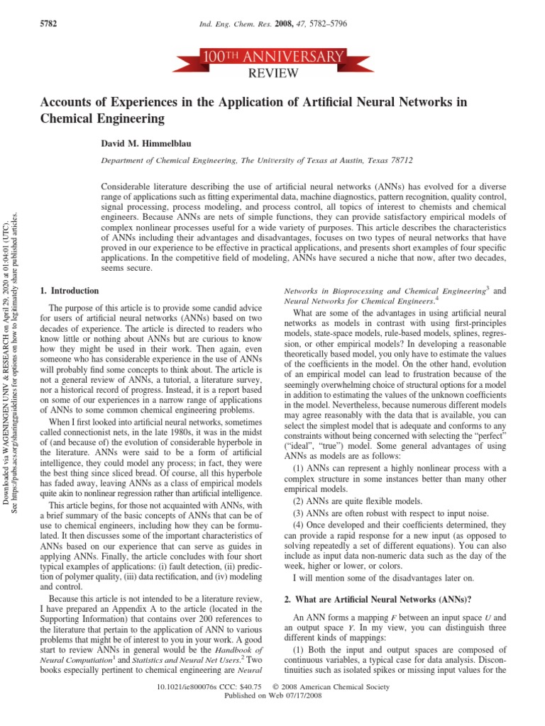 Accounts of Experiences in The Application of Artificial Neural ...