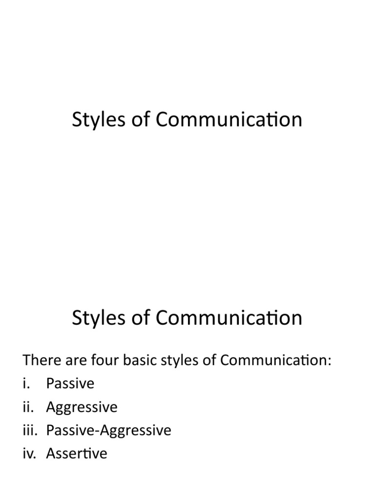 Styles of Communication | PDF | Communication | Human Nature