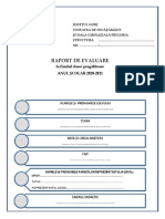 Model Raport de Evaluare Clasa Pregatitoare 201