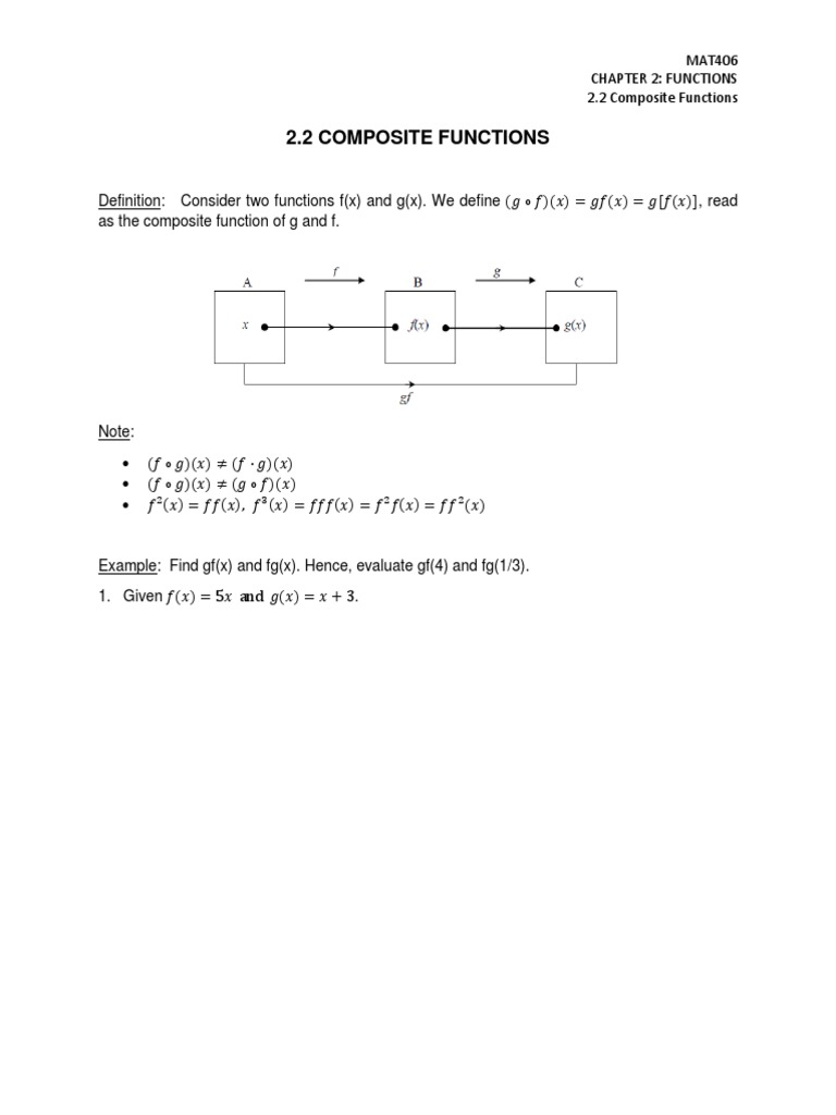2.2 Exercise Composite Function | PDF