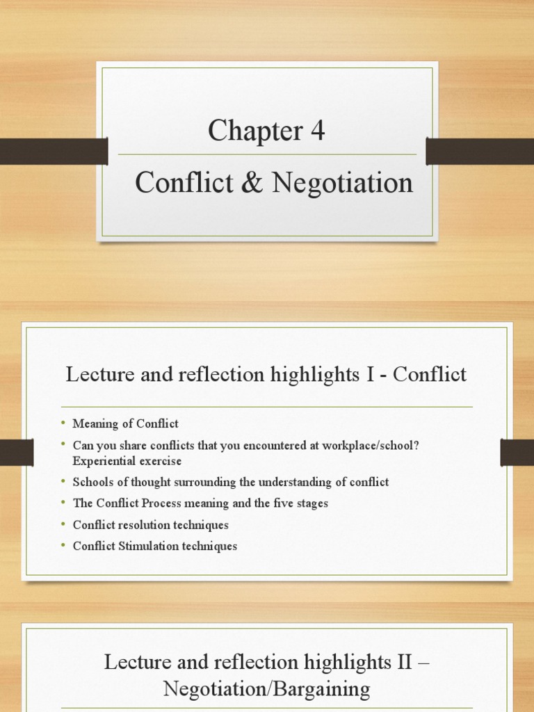 Stages of Conflict and Negotiation | PDF | Conflict (Process) | Bargaining